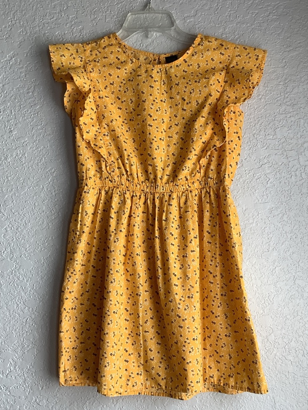 City Streets Yellow Floral Ruffle-Waist Casual Dress